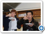 Sean and Alex Chang enjoy the food