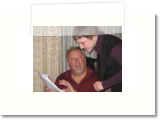 Gregg Plahy and Beeve discussing the fine points of a pose