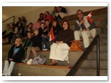 The Austrian group having fun in the stands